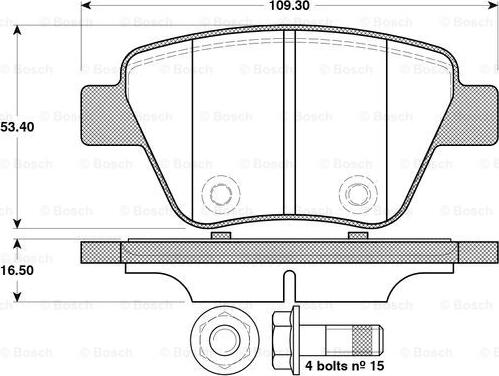 BOSCH 0 986 TB3 114 - Гальмівні колодки, дискові гальма autocars.com.ua