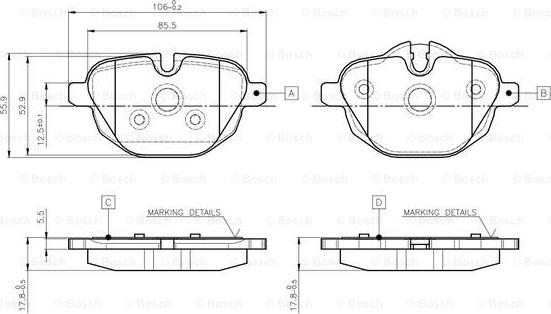 BOSCH 0 986 TB3 139 - Тормозные колодки, дисковые, комплект avtokuzovplus.com.ua