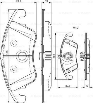 BOSCH 0 986 TB3 152 - Тормозные колодки, дисковые, комплект autodnr.net