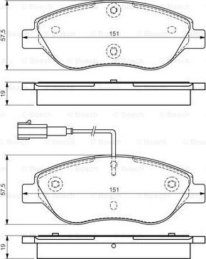 BOSCH 0 986 TB3 155 - Гальмівні колодки, дискові гальма autocars.com.ua