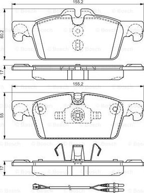 BOSCH 0 986 TB3 161 - Гальмівні колодки, дискові гальма autocars.com.ua