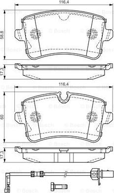 BOSCH 0 986 TB3 177 - Гальмівні колодки, дискові гальма autocars.com.ua