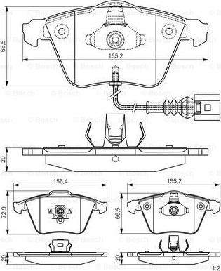 BOSCH 0 986 TB3 196 - Тормозные колодки, дисковые, комплект avtokuzovplus.com.ua