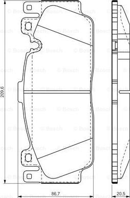 BOSCH 0 986 TB3 210 - Гальмівні колодки, дискові гальма autocars.com.ua