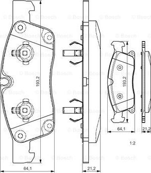 BOSCH 0 986 TB3 215 - Гальмівні колодки, дискові гальма autocars.com.ua