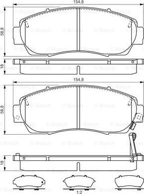 BOSCH 0 986 TB3 218 - Гальмівні колодки, дискові гальма autocars.com.ua