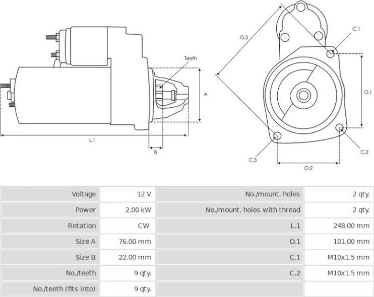 BOSCH 1109202 - Стартер autodnr.net