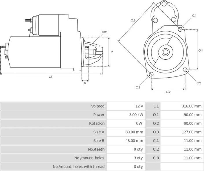 BOSCH 1230001 - Стартер autocars.com.ua