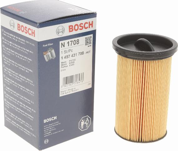 BOSCH 1 457 431 708 - Паливний фільтр autocars.com.ua