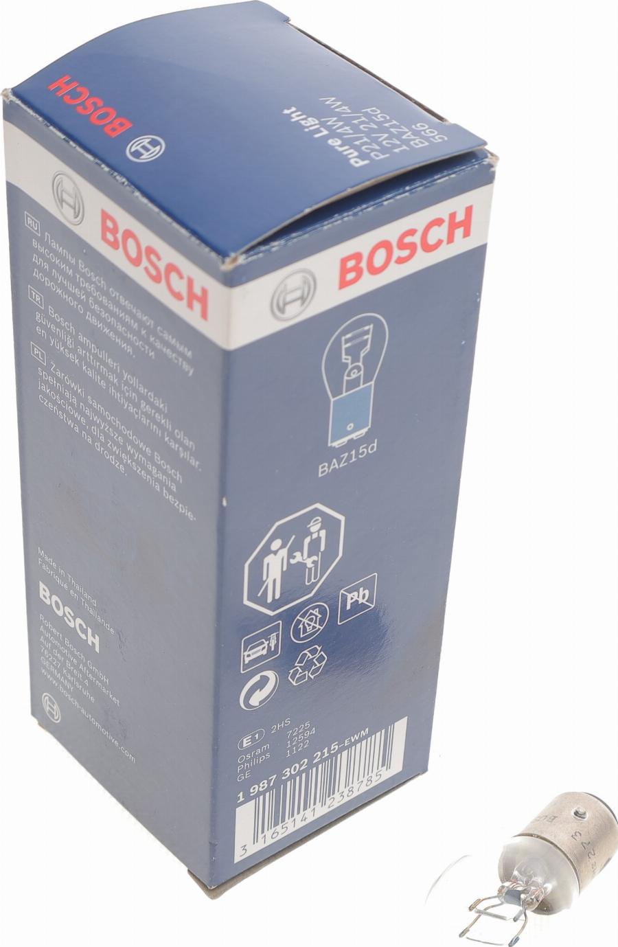 BOSCH 1 987 302 215 - Лампа накаливания, фонарь сигнала тормоза avtokuzovplus.com.ua