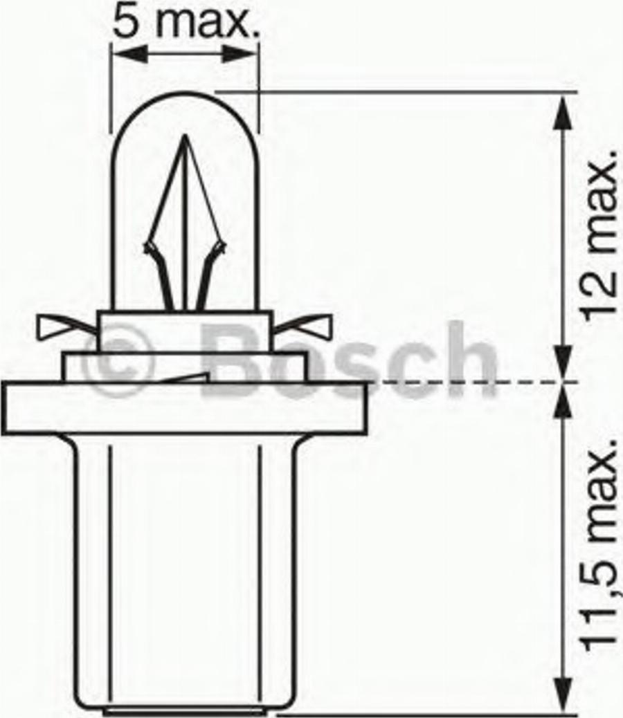 BOSCH 1987302256 - Лампа розжарювання, освітлення щитка приладів autocars.com.ua