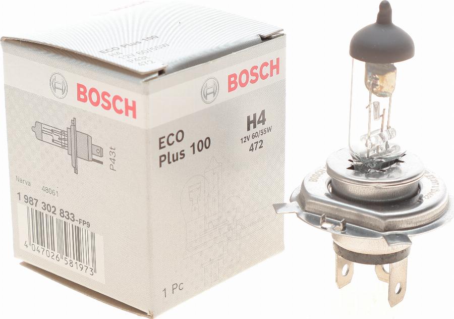 BOSCH 1 987 302 833 - Лампа накаливания, фара дальнего света autodnr.net