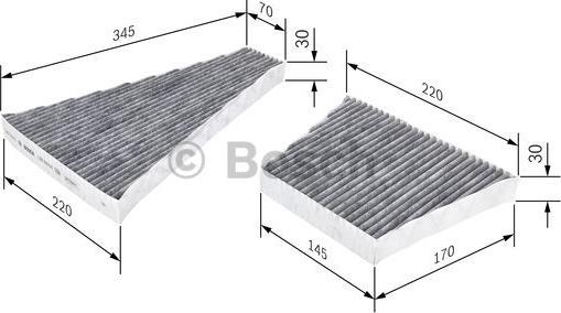 BOSCH 1 987 435 506 - ФІЛЬТР САЛОНУ З АКТИВОВАНИМ ВУГІЛЛЯМ autocars.com.ua