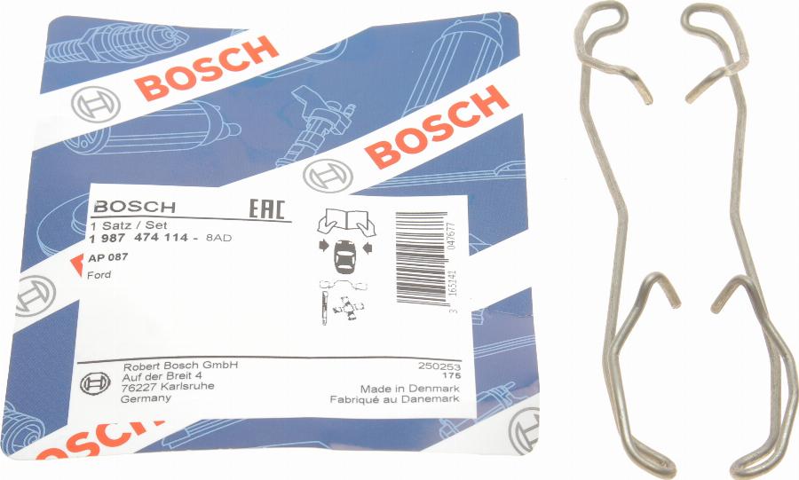 BOSCH 1 987 474 114 - Комплектующие для колодок дискового тормоза avtokuzovplus.com.ua