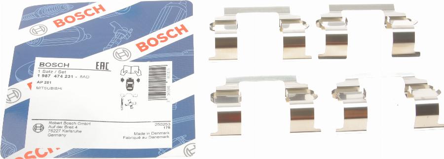 BOSCH 1 987 474 231 - Комплектующие для колодок дискового тормоза avtokuzovplus.com.ua