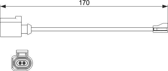 BOSCH 1 987 474 512 - Сигналізатор, знос гальмівних колодок autocars.com.ua