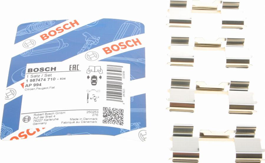 BOSCH 1 987 474 710 - Комплектующие для колодок дискового тормоза autodnr.net