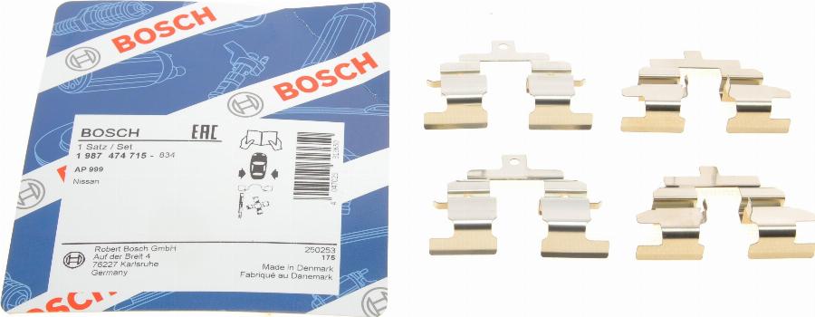 BOSCH 1 987 474 715 - Комплектующие для колодок дискового тормоза avtokuzovplus.com.ua