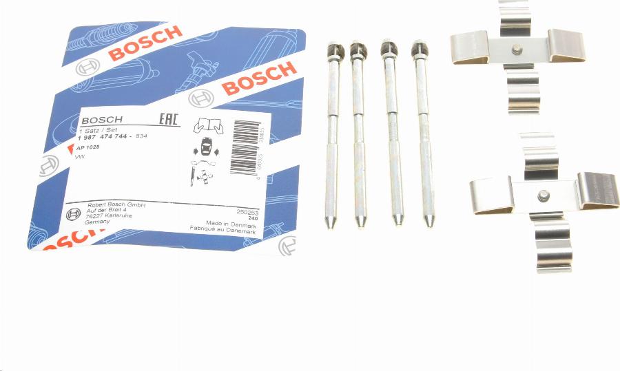 BOSCH 1 987 474 744 - Комплектующие для колодок дискового тормоза avtokuzovplus.com.ua