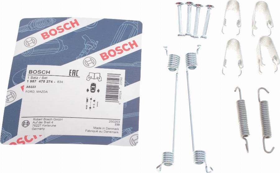 BOSCH 1 987 475 274 - Комплектующие, барабанный тормозной механизм autodnr.net