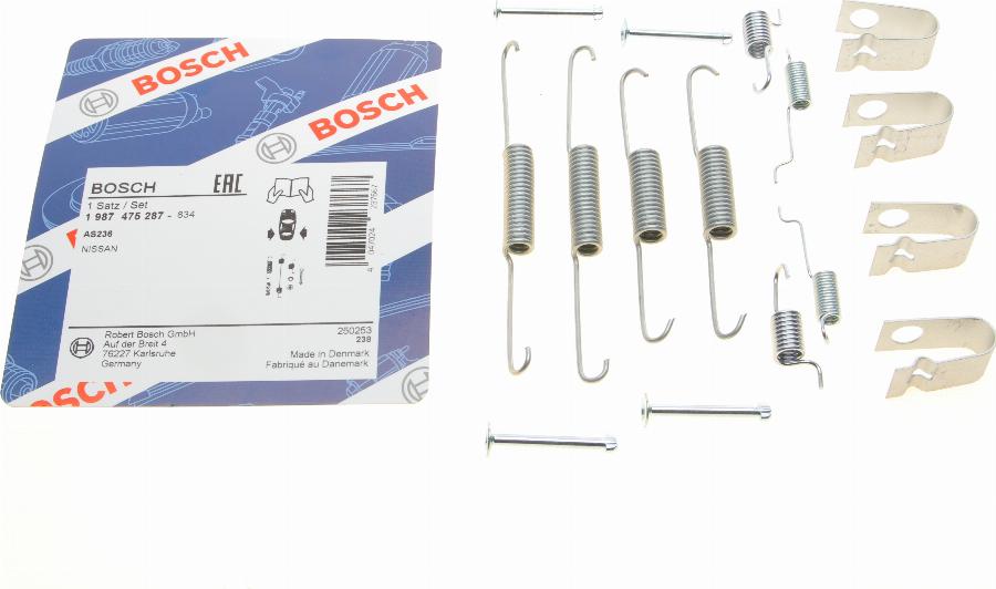 BOSCH 1 987 475 287 - Комплектуючі, барабанний гальмівний механізм autocars.com.ua