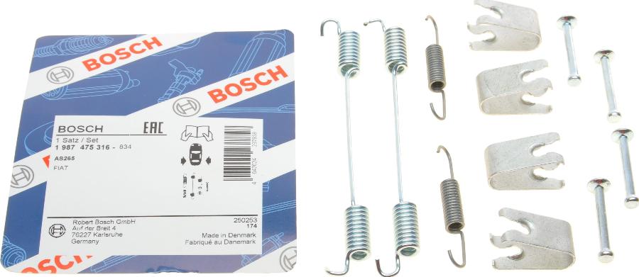 BOSCH 1 987 475 316 - Комплектующие, барабанный тормозной механизм avtokuzovplus.com.ua