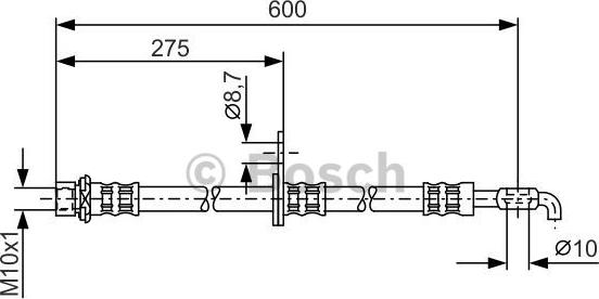 BOSCH 1 987 476 229 - Гальмівний шланг autocars.com.ua