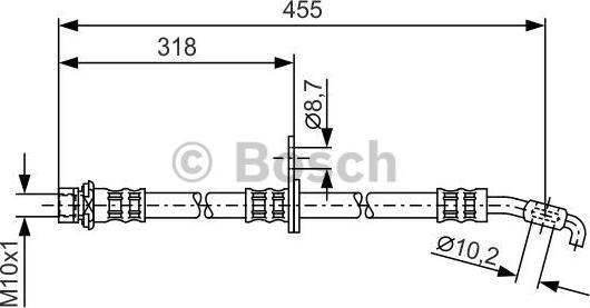 BOSCH 1 987 476 255 - Тормозной шланг avtokuzovplus.com.ua