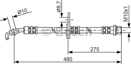 BOSCH 1 987 476 758 - Гальмівний шланг autocars.com.ua