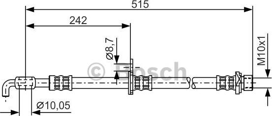 BOSCH 1 987 476 780 - Гальмівний шланг autocars.com.ua