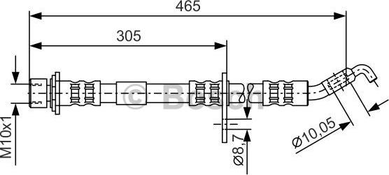 BOSCH 1 987 476 872 - Тормозной шланг avtokuzovplus.com.ua