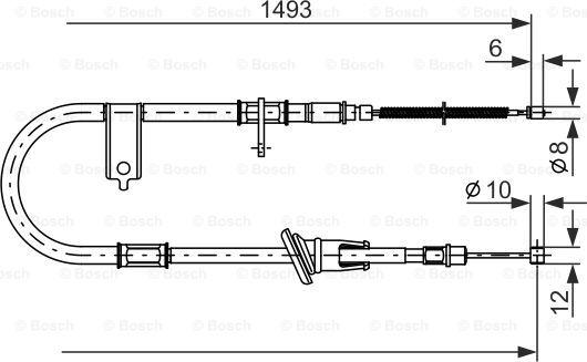 BOSCH 1 987 477 055 - Трос, гальмівна система autocars.com.ua