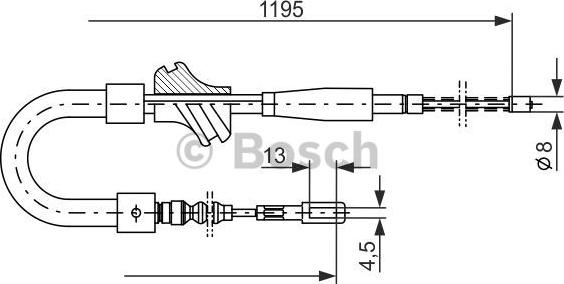 BOSCH 1 987 477 187 - Трос, гальмівна система autocars.com.ua