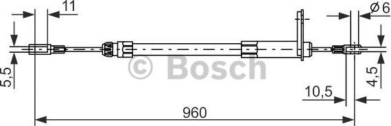 BOSCH 1 987 477 219 - Трос, гальмівна система autocars.com.ua