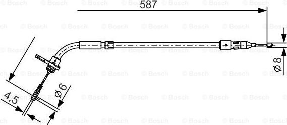 BOSCH 1 987 477 224 - Трос, гальмівна система autocars.com.ua