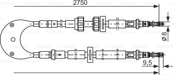 BOSCH 1 987 477 228 - Тросик, cтояночный тормоз avtokuzovplus.com.ua