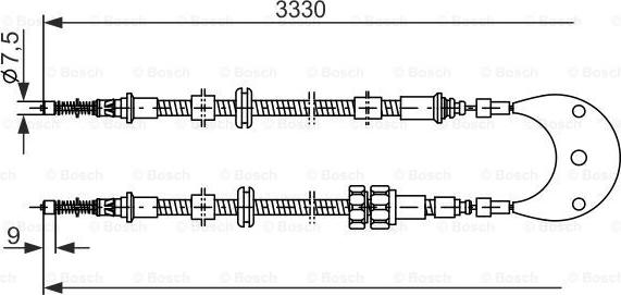 BOSCH 1 987 477 230 - Трос, гальмівна система autocars.com.ua