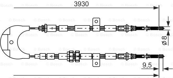 BOSCH 1 987 477 233 - Трос, гальмівна система autocars.com.ua