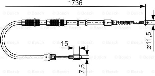 BOSCH 1 987 477 257 - Трос, гальмівна система autocars.com.ua