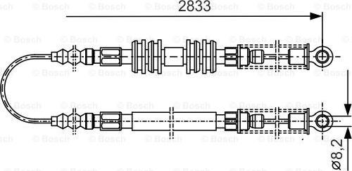 BOSCH 1 987 477 296 - Трос, гальмівна система autocars.com.ua