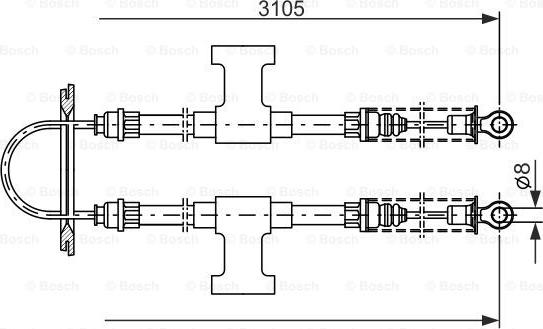 BOSCH 1 987 477 388 - Тросик, cтояночный тормоз avtokuzovplus.com.ua