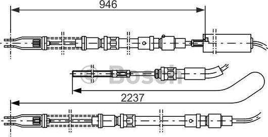 BOSCH 1 987 477 504 - Трос, гальмівна система autocars.com.ua