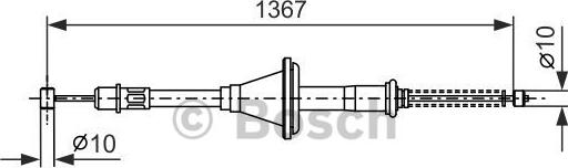 BOSCH 1 987 477 514 - Трос, гальмівна система autocars.com.ua
