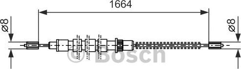 BOSCH 1 987 477 518 - Трос, гальмівна система autocars.com.ua