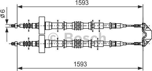 BOSCH 1 987 477 527 - Трос, гальмівна система autocars.com.ua