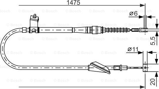 BOSCH 1 987 477 608 - Тросик, cтояночный тормоз avtokuzovplus.com.ua