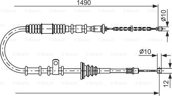 BOSCH 1 987 477 675 - Трос, гальмівна система autocars.com.ua