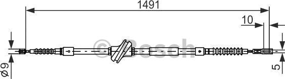 BOSCH 1 987 477 708 - Трос, гальмівна система autocars.com.ua