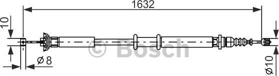 BOSCH 1 987 477 722 - Трос, гальмівна система autocars.com.ua