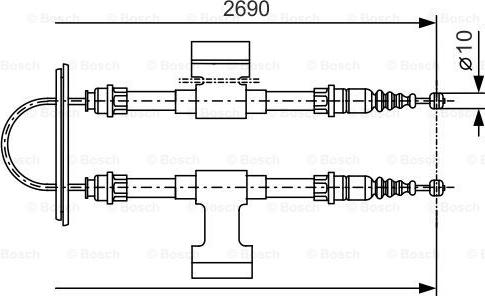 BOSCH 1 987 477 745 - Трос, гальмівна система autocars.com.ua